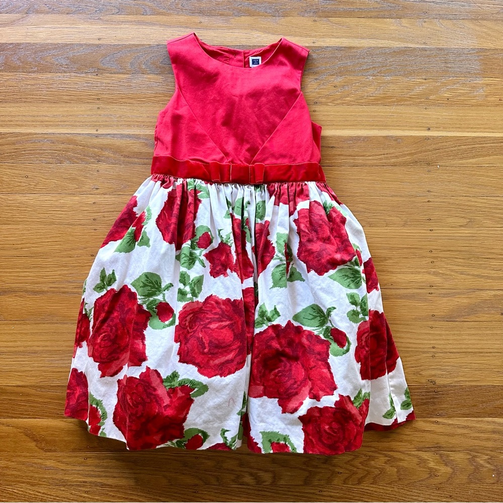 Janie and Jack Red and White Floral Dress